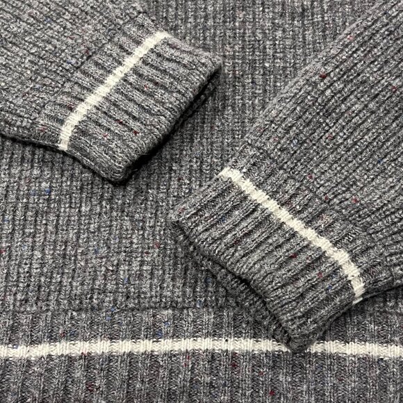 Robert Graham Ross 1/4 Zip Wool Sweater, Charcoal, M - Picture 4 of 9